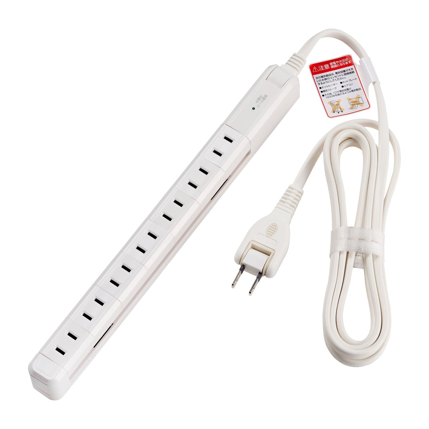 ELPA Lightning Surge Protector Slim Rotating Tap 2m 7 Ports WBS-SL702SB(W)