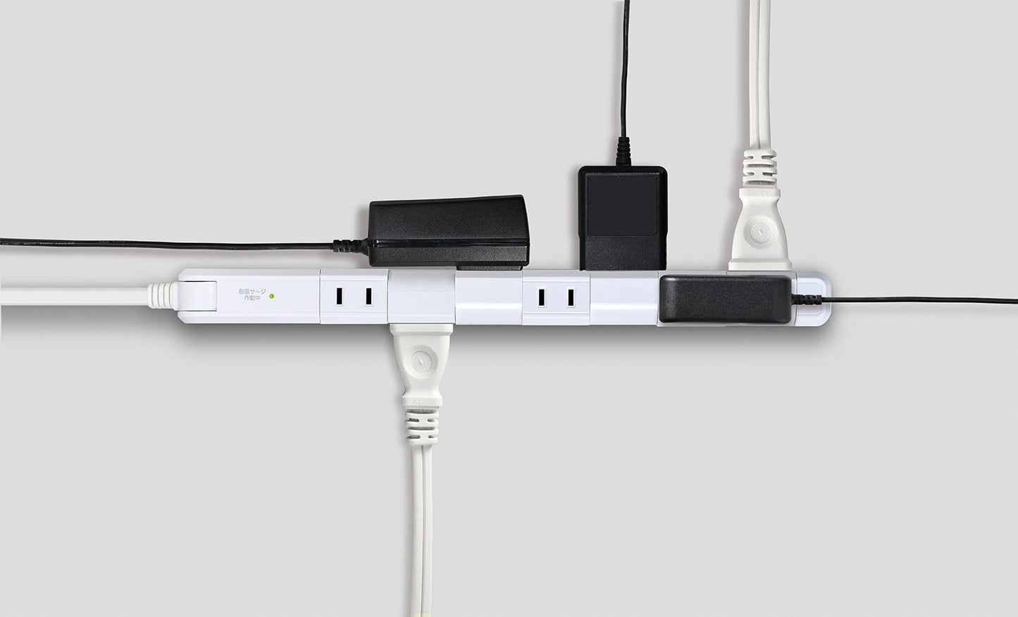ELPA Lightning Surge Protector Slim Rotating Tap 2m 7 Ports WBS-SL702SB(W)