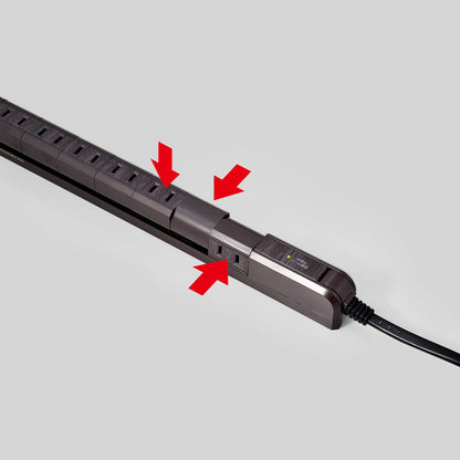 Asahi Electric ELPA Surge-Proof 7-Port Slim Rotating Tap 2m