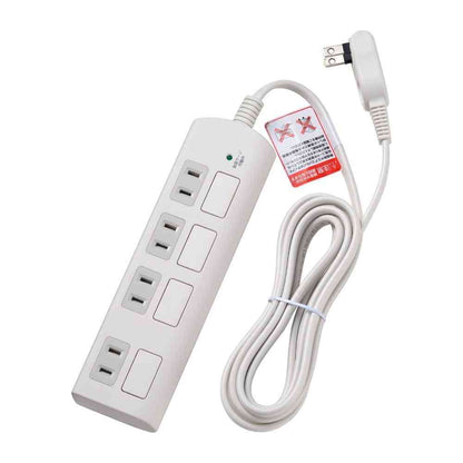 ELPA Surge Protector with Individual Switch AC 4 Outlets 2m White WBS-LS402F