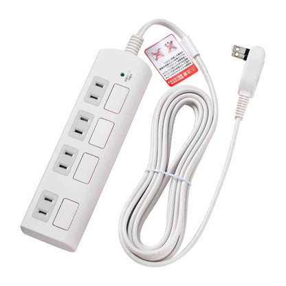 ELPA Surge Protector with Individual Switch AC 4 Outlets 3m White WBS-LS403