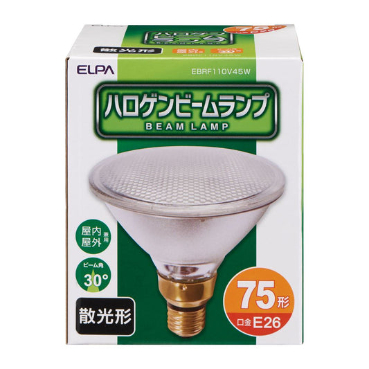 Elpa ELPA Halogen Beam Lamp Diffused Incandescent Bulb E26 45W EBRF110V45W