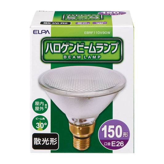 Elpa ELPA Halogen Beam Lamp Diffused Incandescent Bulb E26 90W EBRF110V90W