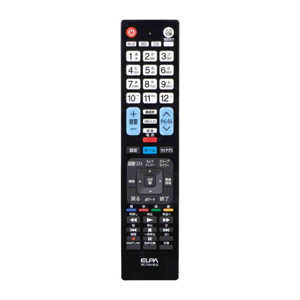 ELPA TV Remote Control for LG RC-TV019LG