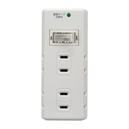 Asahi Denki ELPA Surge Protector with Central Switch 6 Outlet Tap A-S600SW(W)