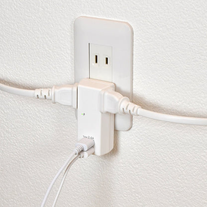 ELPA Lightning Surge Protector USB Tap 2 Ports 2.4A UA-222SL