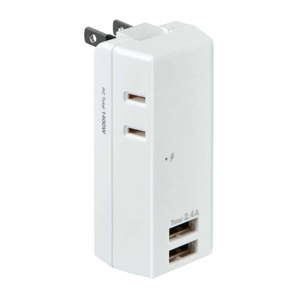 Elpa ELPA Lightning-Proof USB Tap 2 Outlets 2 Ports 2.4A Surge Guard UA-222SB
