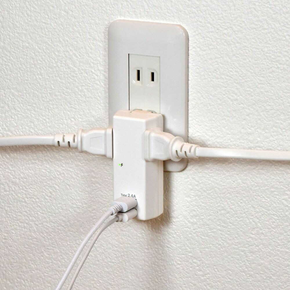 Elpa ELPA Lightning-Proof USB Tap 2 Outlets 2 Ports 2.4A Surge Guard UA-222SB