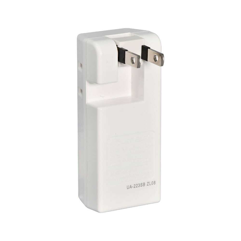 Elpa ELPA Lightning-Proof USB Tap 2 Outlets 2 Ports 3.4A Surge Guard Storage Plug Overcurrent Protection UA-223SB