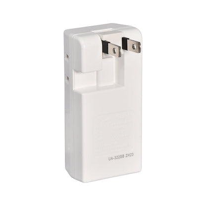 ELPA Lightning Surge Protector USB 2 Port Tap 3 Ports 2.4A UA-322SB