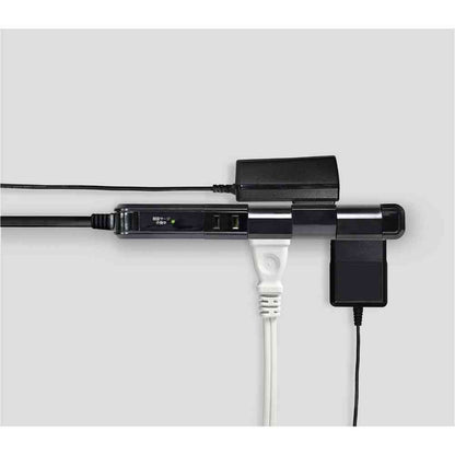 ELPA Slim Rotating Surge Protector AC 4 Outlets 2m Black WBS-SL402SB