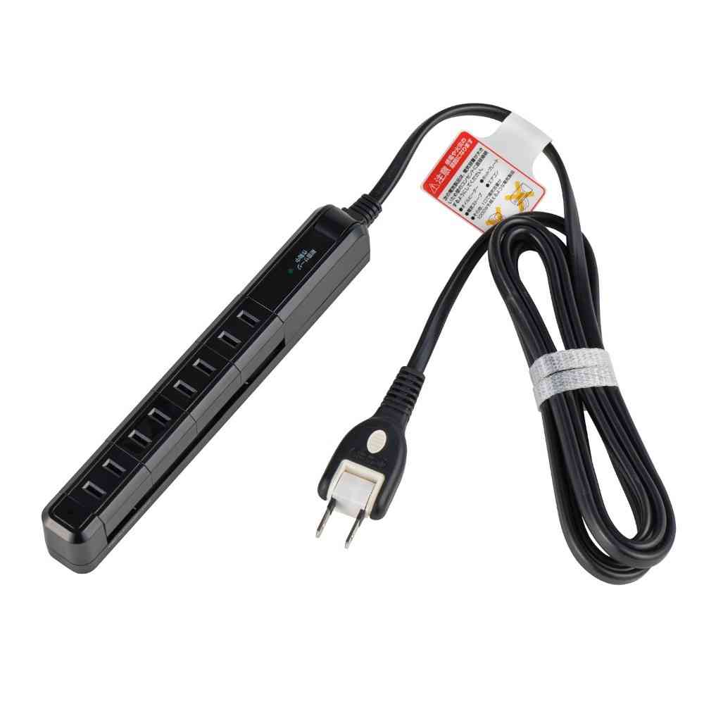 ELPA Slim Rotating Surge Protector AC 4 Outlets 2m Black WBS-SL402SB
