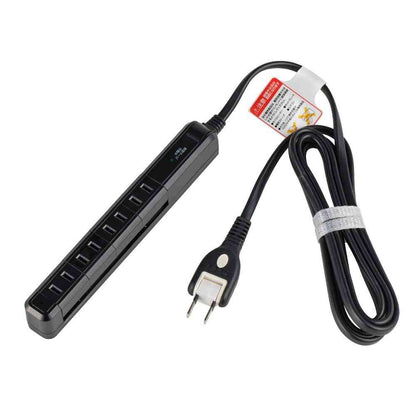 ELPA Slim Rotating Surge Protector AC 4 Outlets 2m Black WBS-SL402SB