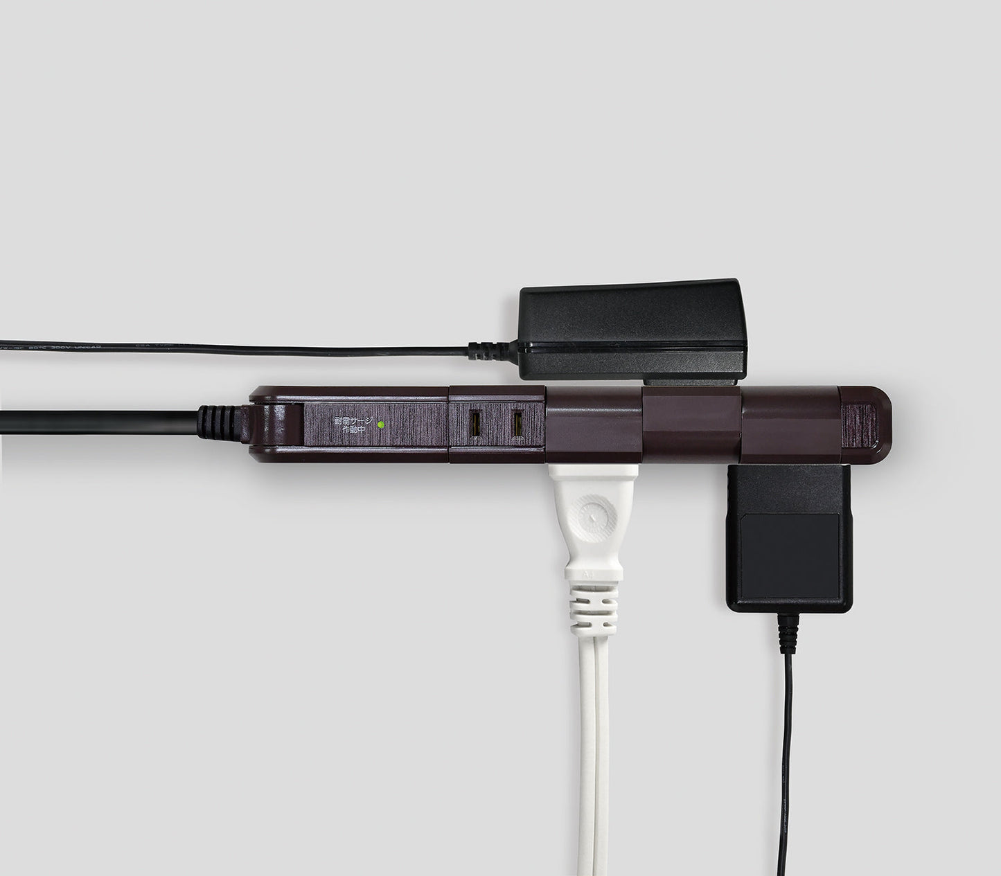 Asahi Denki ELPA Surge Resistant 4 Outlet 2m Slim Rotating Tap WBS-SL402SB(WD)