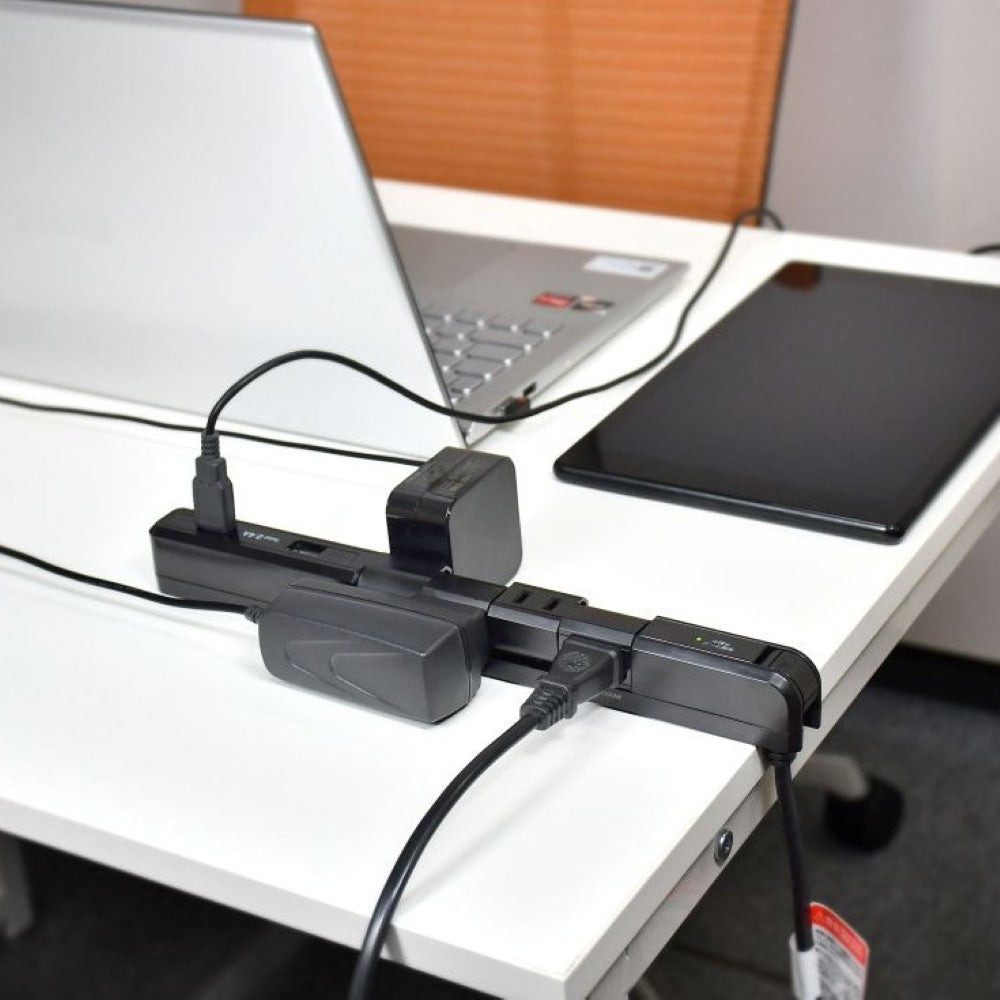 Elpa ELPA Slim Rotating USB Tap 4 Outlets 2m WBS-SL402USB (BK)