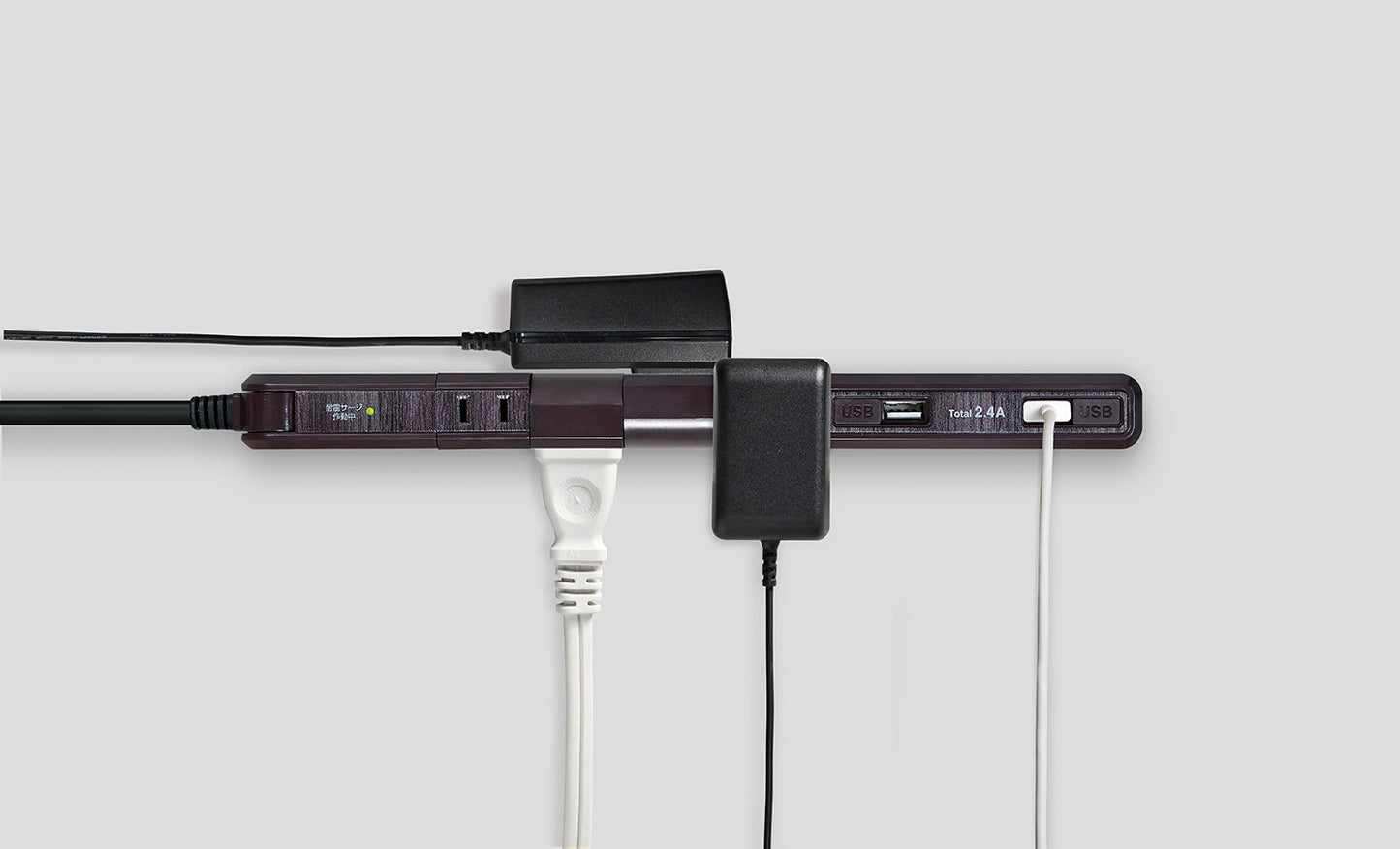 Asahi Denki Elpa WBS-SL402USB(WD) Slim Rotating USB Tap 4P 2m