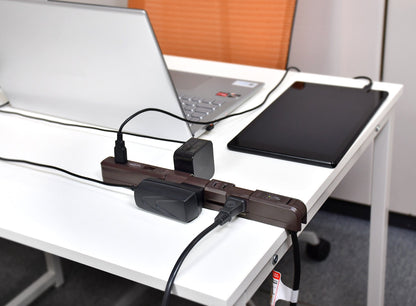 Asahi Denki Elpa WBS-SL402USB(WD) Slim Rotating USB Tap 4P 2m