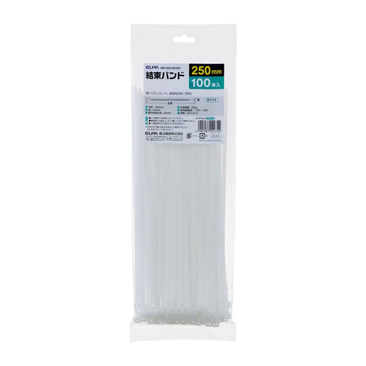 ELPA Cable Ties 250mm KBF-S250100 (WH) 100 Pieces
