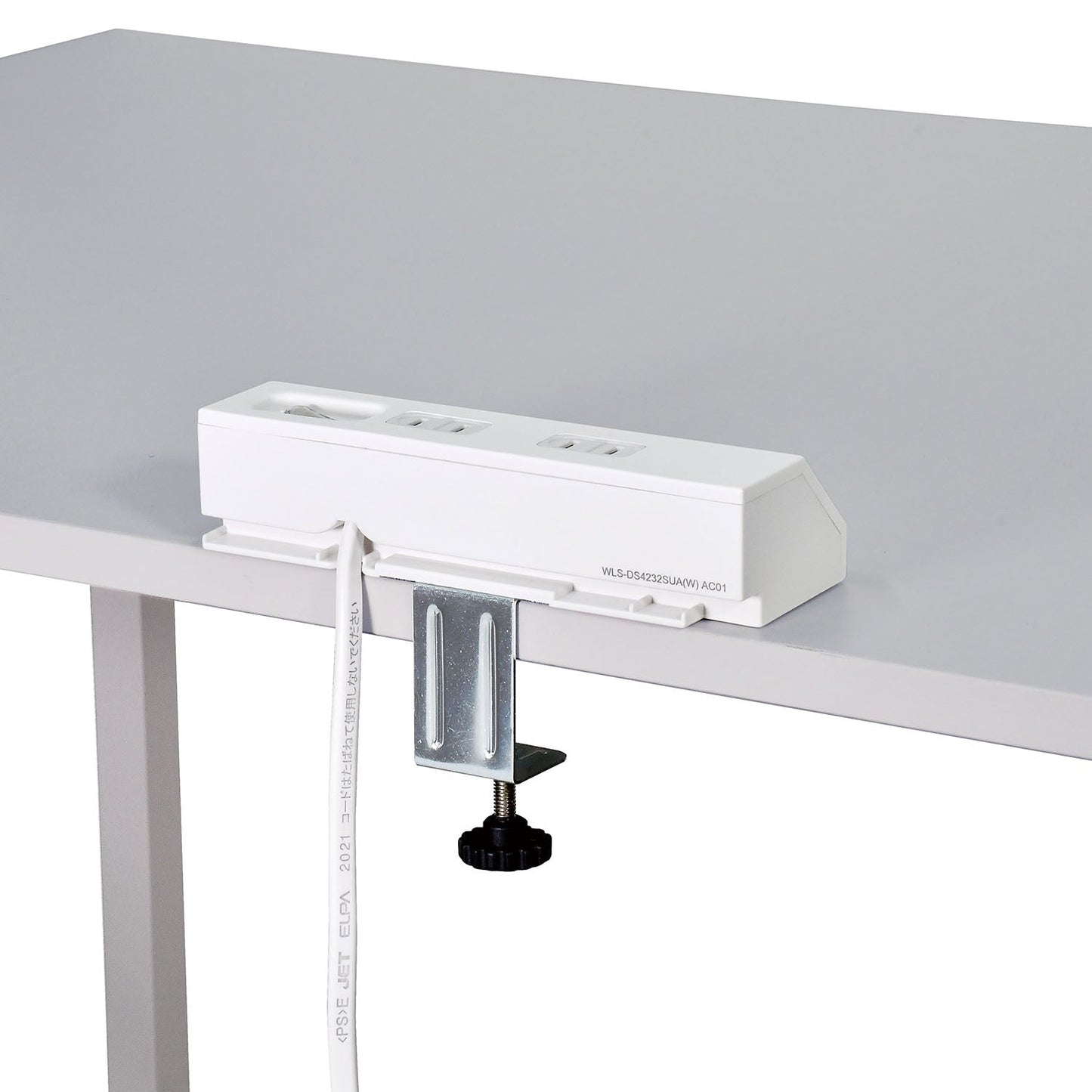 Asahi Denki Elpa WLS-DS4232SUA(W) Desk USB Tap with Central Switch 2m 4-Socket