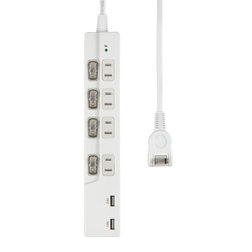 Elpa Switchable USB Tap 4P USB Charging WBK-4232SUA W