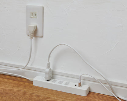 Asahi Denki ELPA Central Switch USB Tap 4P 2m WLS-4232BUA(W)