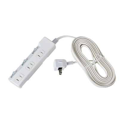 ELPA Lightning-Proof Power Strip with Switch 3 Outlets 5M WLK-35S White
