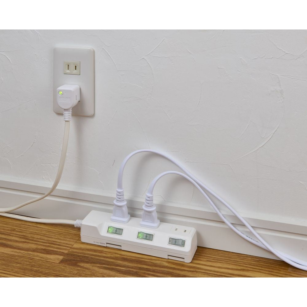 ELPA Lightning-Proof Power Strip with Switch 3 Outlets 5M WLK-35S White