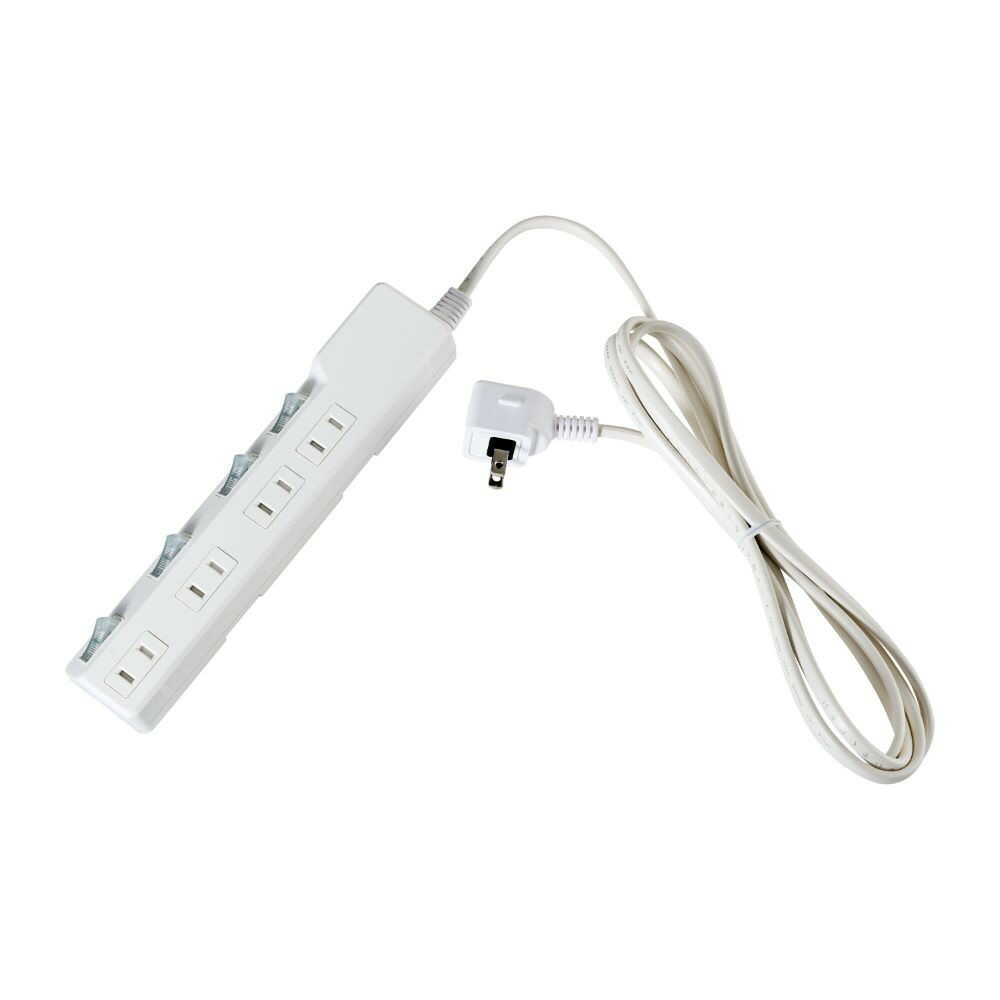 Elpa ELPA Lightning-Proof Switch Tap 4P2M Surge Guard LED Indicator for ON/OFF Energy Saving WLK-42S (W)