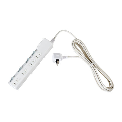 ELPA Lightning-Proof Power Strip with Switch 4 Outlets 3M WLK-43S (W)