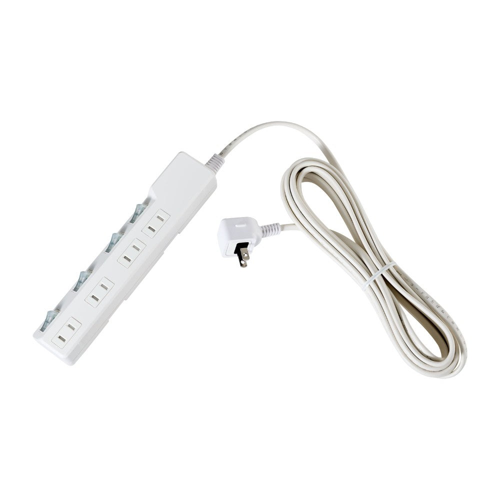 ELPA Lightning-Proof Power Strip with Switch 4 Outlets 5M WLK-45S White