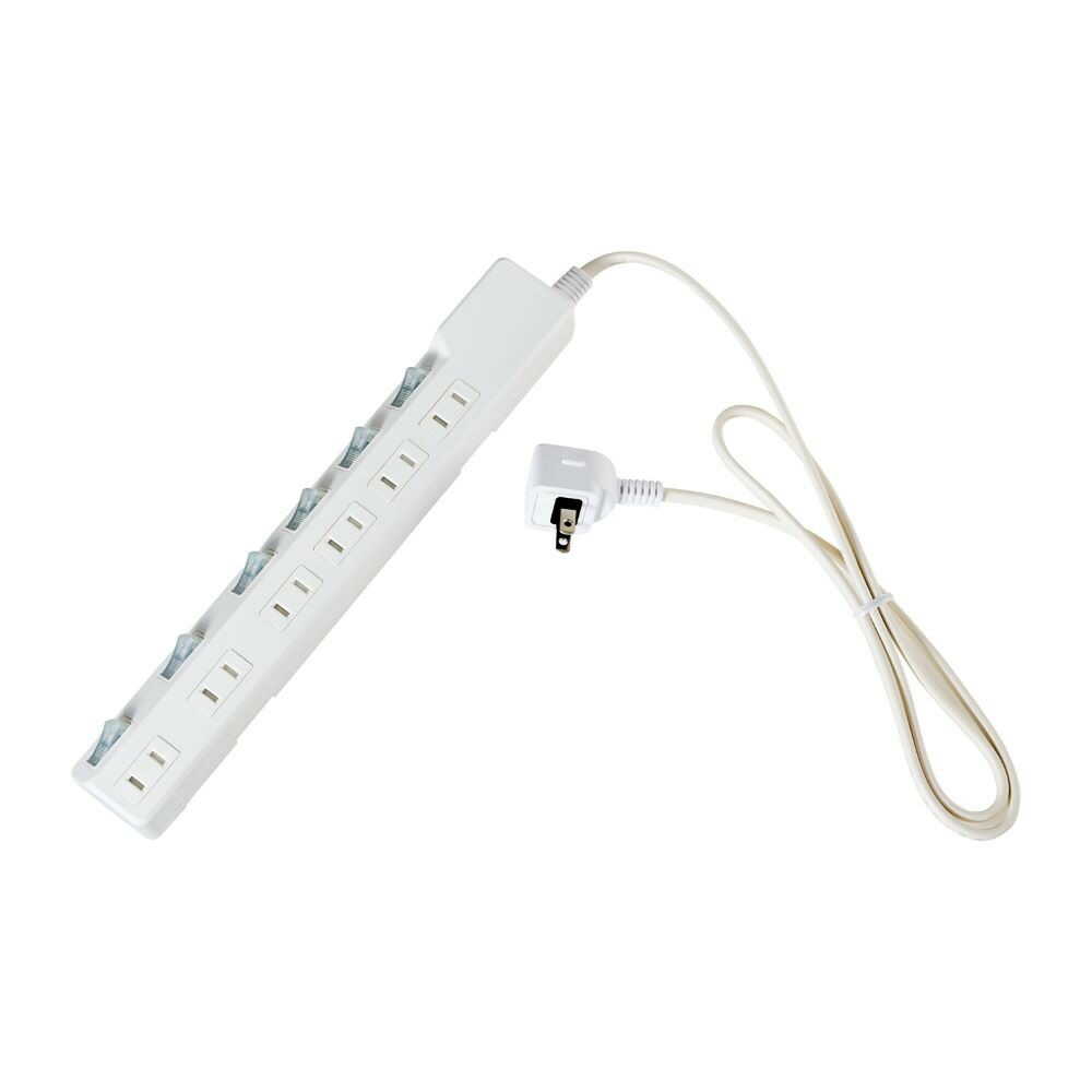 Elpa ELPA Lightning-Proof Switch Tap 6P1M Surge Guard LED Indicator for ON/OFF Energy Saving WLK-61S (W)