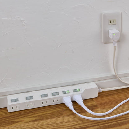 Elpa ELPA Lightning-Proof Switch Tap 6P1M Surge Guard LED Indicator for ON/OFF Energy Saving WLK-61S (W)