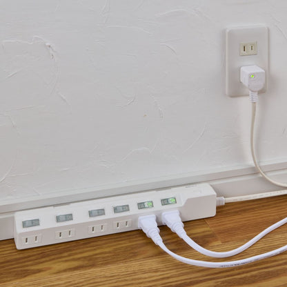 Elpa ELPA Lightning-Proof Switch Tap 6P2M Surge Guard LED Indicator for ON/OFF Energy Saving WLK-62S (W)