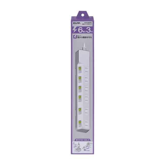 Elpa ELPA Surge Protector 6 Outlets 3M WLK-63S (W)