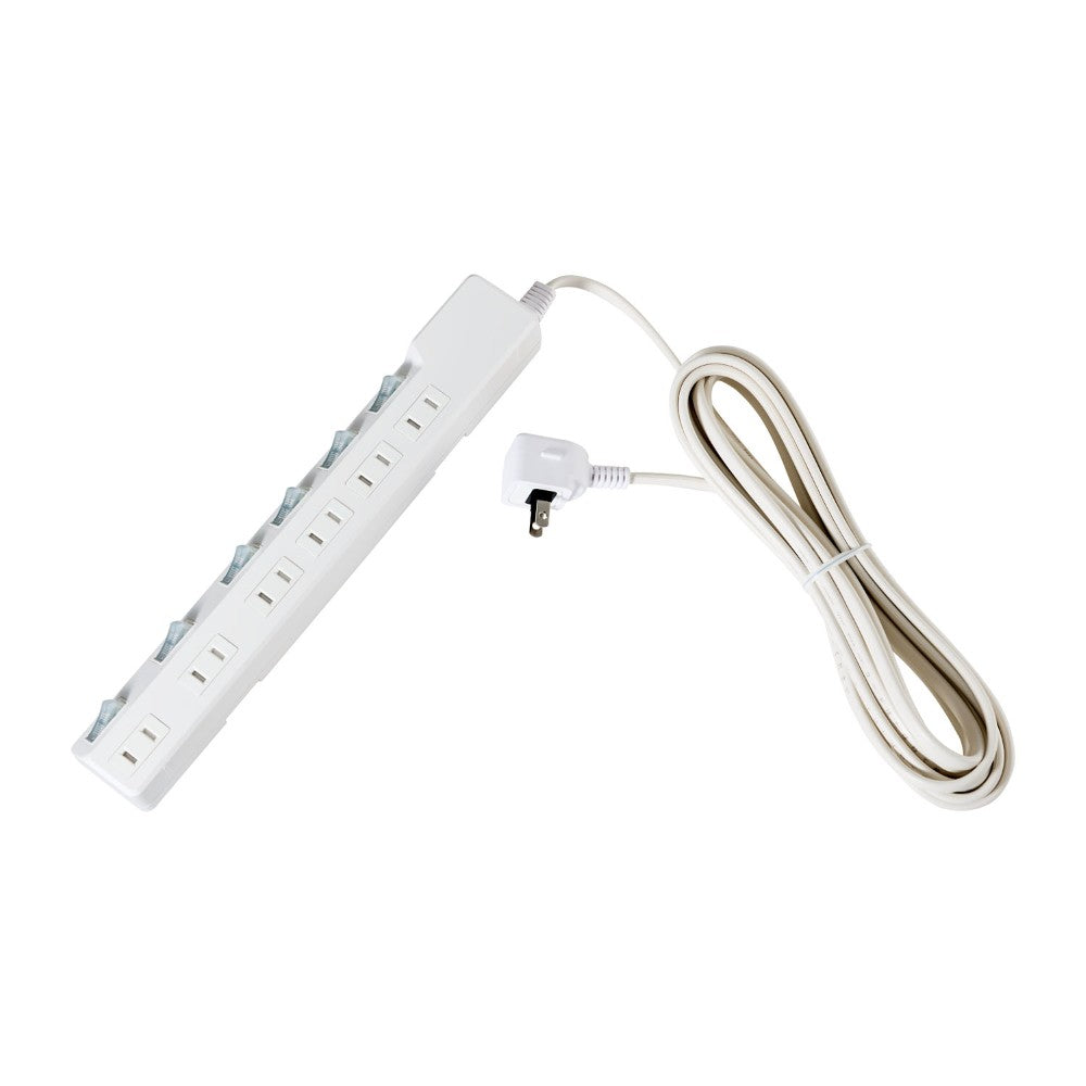 ELPA Lightning-Proof Power Strip with Switch 6 Outlets 5M WLK-65S White