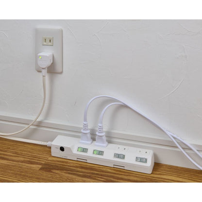 ELPA Circuit Breaker Lightning-Proof Power Strip with Switch 4 Outlets 5M WLK-45B White