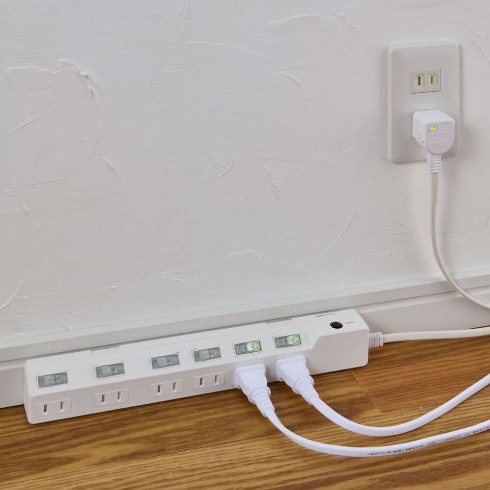 Elpa ELPA Lightning-Proof Switch Tap 6P2M Surge Guard WLK-62B (W)