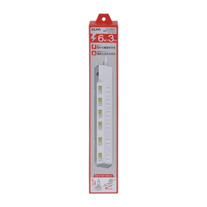 Elpa ELPA Surge Protector with Breaker 6 Outlets 3M WLK-63B White