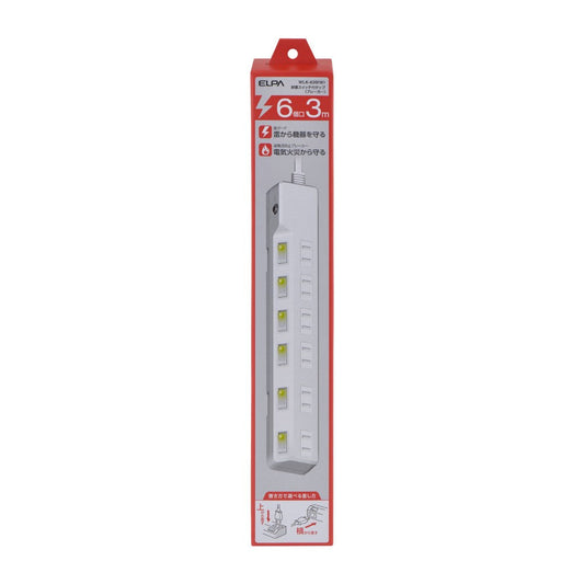 Elpa ELPA Surge Protector with Breaker 6 Outlets 3M WLK-63B White