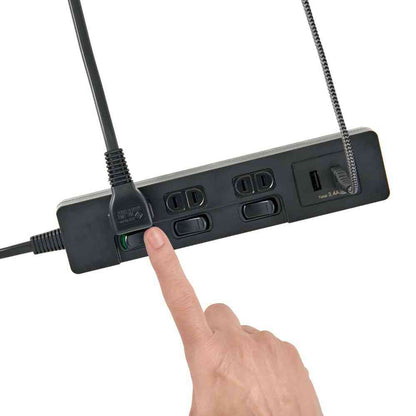Elpa ELPA Power Tap with No Lamp Individual Switch AC 3 Outlets USB-A×2 2m Black WLS-E3232UA