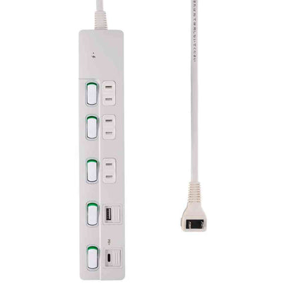ELPA USB Tap with Switch 3m WLK-3223SUC (W)