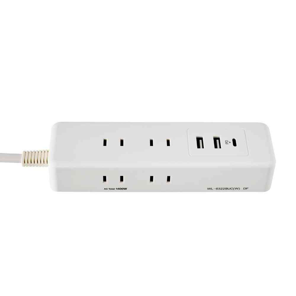 ELPA 6-Outlet USB Tap with Cord WL-6322SUC (W)