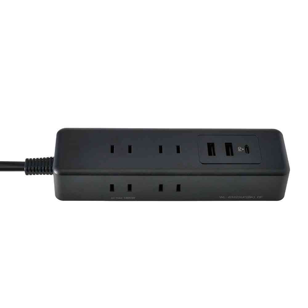 ELPA 6-Outlet USB Tap with Cord WL-6322SUC (BK)