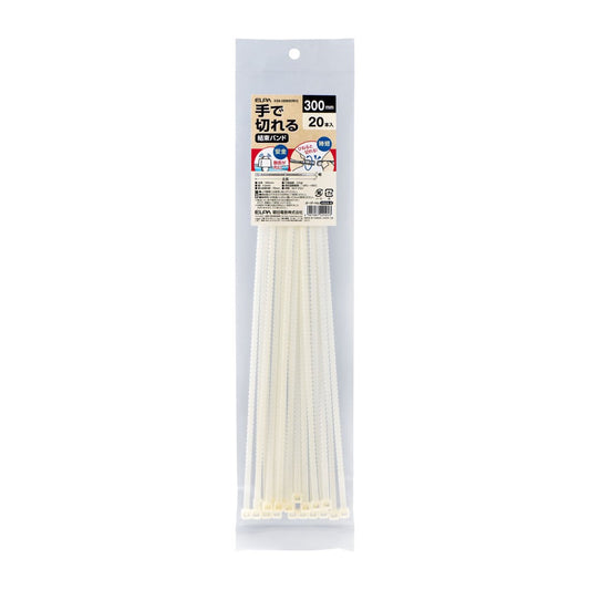ELPA Hand-Cut Tie Wrap 300mm KBK-300020 (WH) 20 pcs