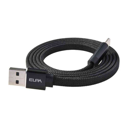 ELPA Flat Magnet USB Cable AtoC 1m MCA-FAC1027 (BK)