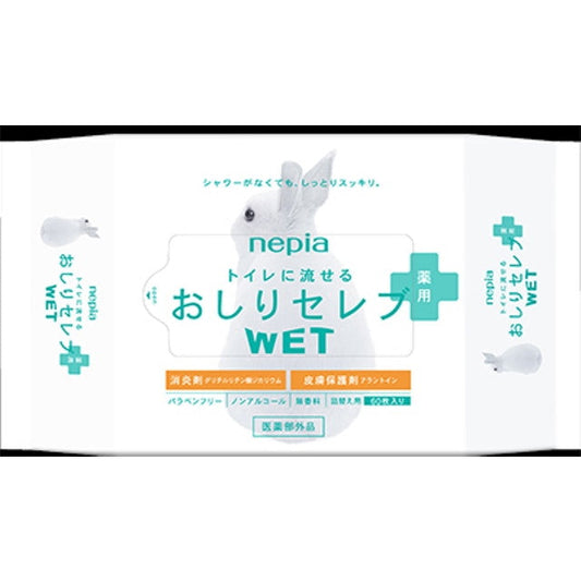 Nepia Oshiriceleb WET Medicinal Refill 60 Sheets