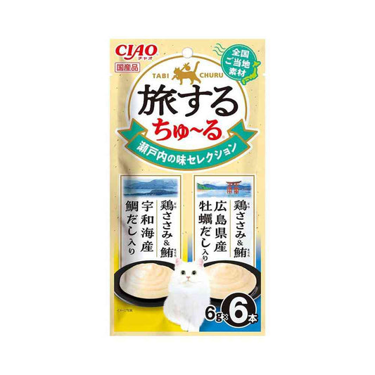 Inaba Pet Food CIAO Traveling Churu Setouchi Flavor Selection 6g×6