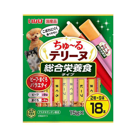 Inaba Pet Food Churu Terrine Complete Nutrition Type Beef & Tuna Variety 15g×18 Sticks