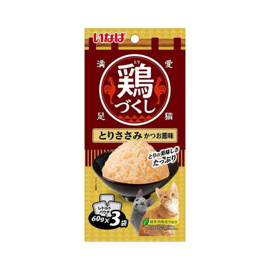 Inaba Pet Food Chicken Delight Pouch Chicken Breast with Bonito Flavor 60g×3