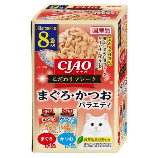 Inaba Pet Food CIAO Special Flakes Tuna & Bonito Variety 30g x 8 Bags